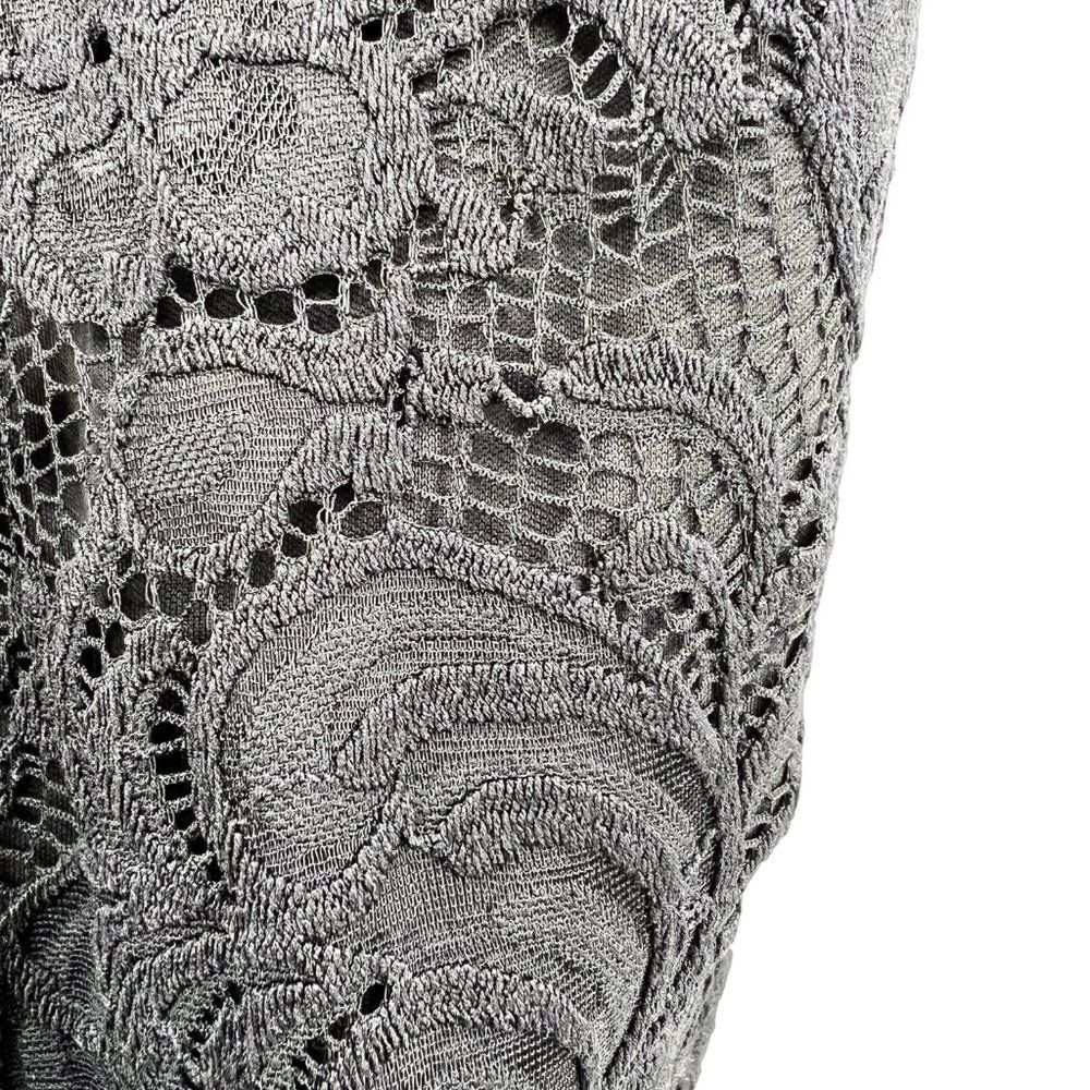 Ci Sono by Cavalini Black Lace Sheer Upper Back Dress Size Large - Picture 12 of 16